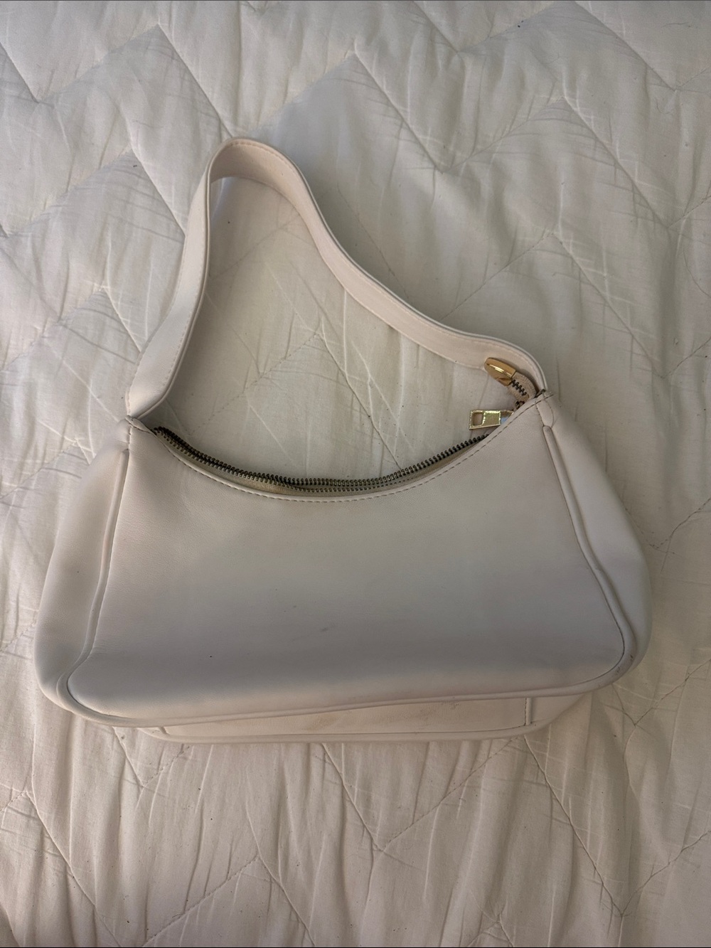 Amazon Cream Shoulder Bag with Gold Hardware